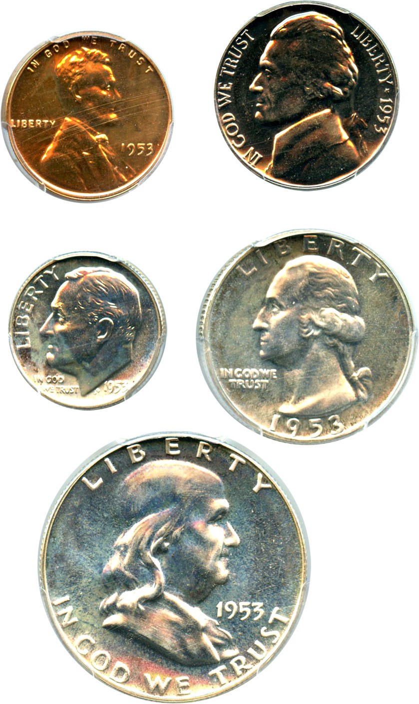 image for: 1953 Proof Set: PCGS PR64-67 (5 Coins)