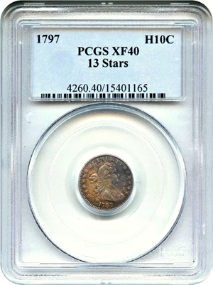 image for: 1797 H10c PCGS XF40 (13 Stars)