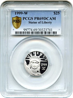 image for: 1999-W Platinum Eagle $25 PCGS Proof 69 DCAM (Secure)
