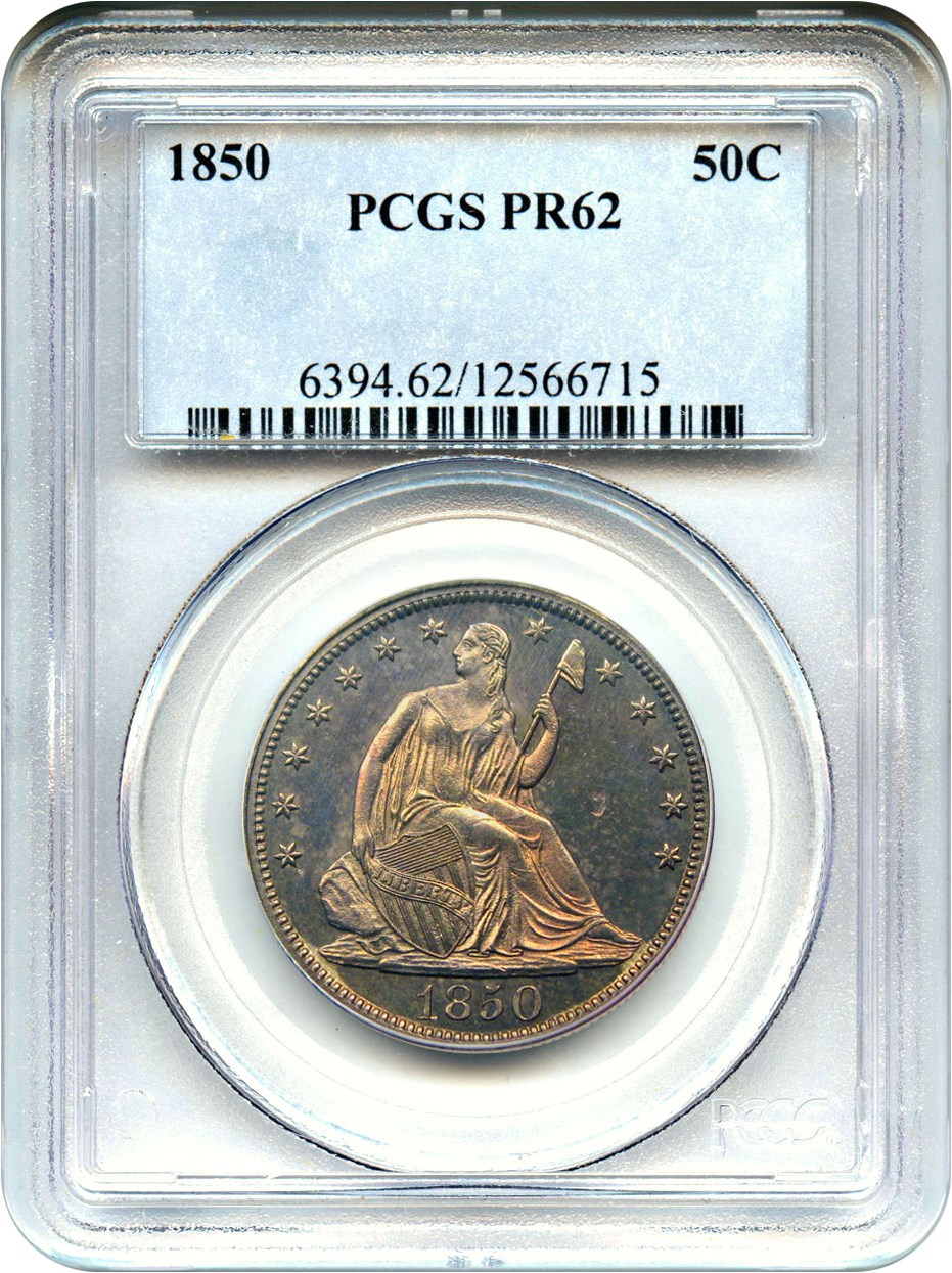 image for: 1850 50c PCGS Proof 62