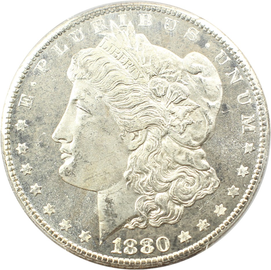 image for: 1880-CC $1 PCGS MS65 PL (VAM-5, 8/High 7)