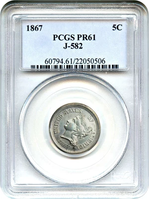 image for: 1867 Pattern 5c PCGS Proof 61 (J-582)