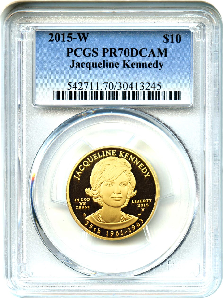 image for: 2015-W Jacqueline Kennedy $10 PCGS Proof 70 DCAM