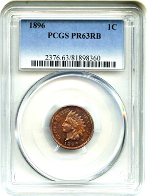 image for: 1896 1c PCGS Proof 63 RB