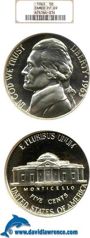 image for: 1963 5c NGC Proof 69 Cameo