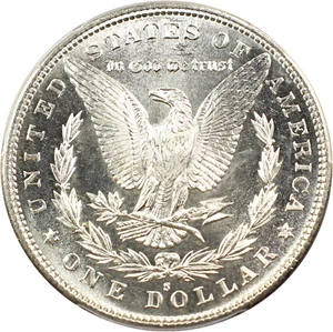 image for: Top 100 VAM: 1880-S $1 PCGS MS67 (VAM-8, 8/7, Medium S)