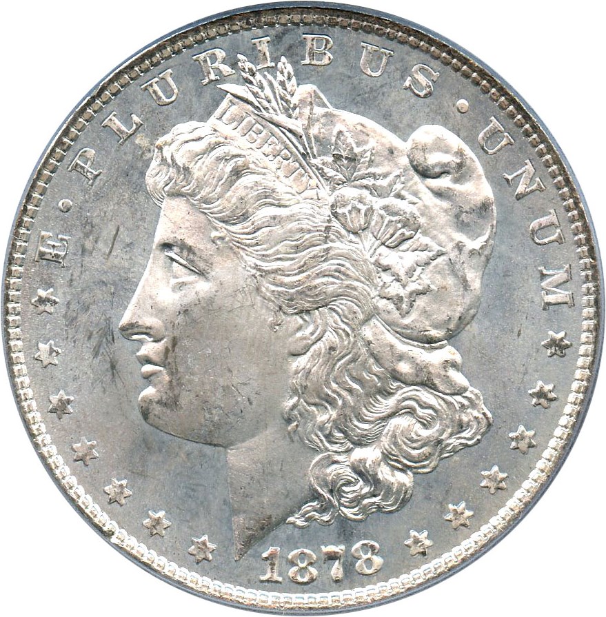 image for: 1878 8TF $1 PCGS MS64 (VAM-6, Pierced Eyelid)