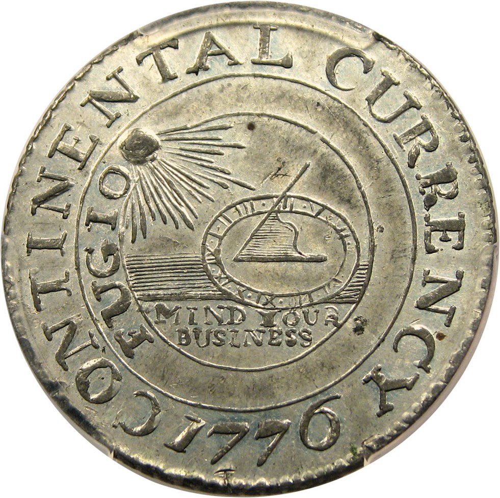 image for: 1776 Continental Dollar $1 PCGS/CAC MS63 (CURRENCY, Pewter)