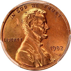 image for: 1982 1c PCGS MS66 RD (Bronze, Small Date)