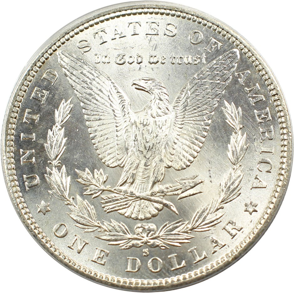 image for: Top 100 VAM: 1887-S $1 PCGS MS64 (VAM-2, S/S)