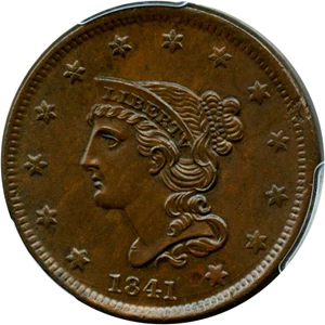 image for: 1841 1c PCGS MS64 BN