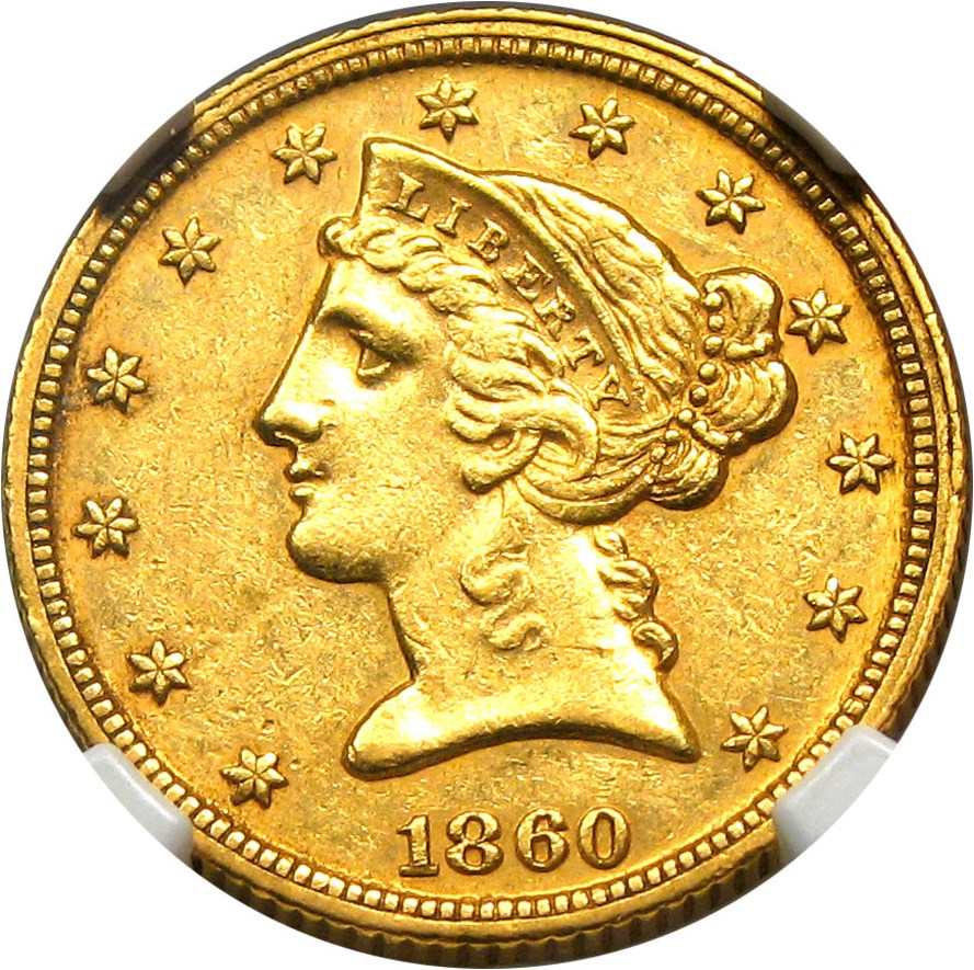 image for: 1860-C $5 NGC AU58