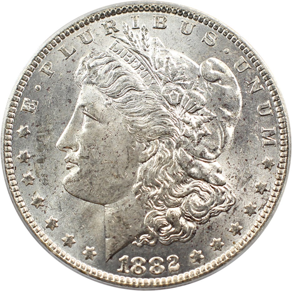 image for: 1882-O/S $1 PCGS MS62 (Weak)