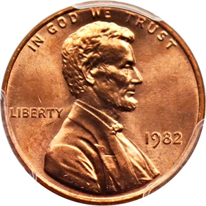 image for: 1982 1c PCGS MS66 RD (Bronze, Small Date)