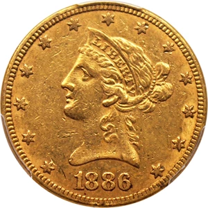 image for: 1886 $10 PCGS AU55