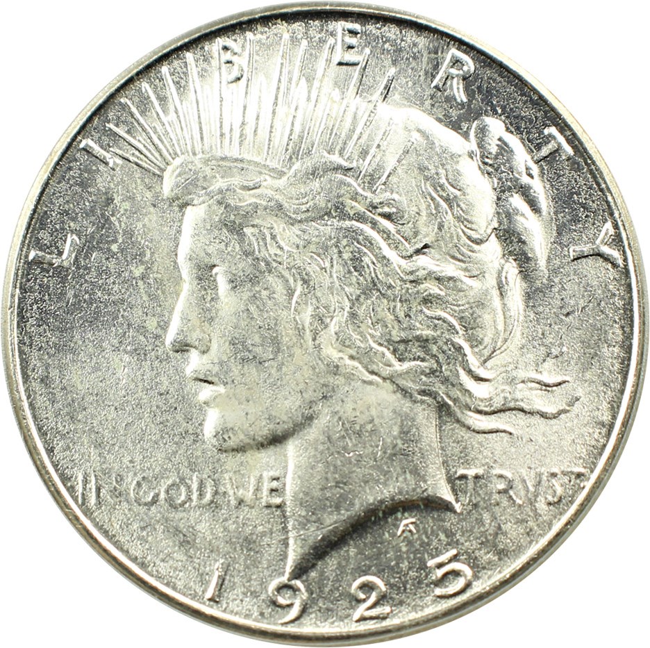 image for: Top 50 VAM: 1925-S $1 PCGS MS63 (VAM-3, Doubled Wing) 