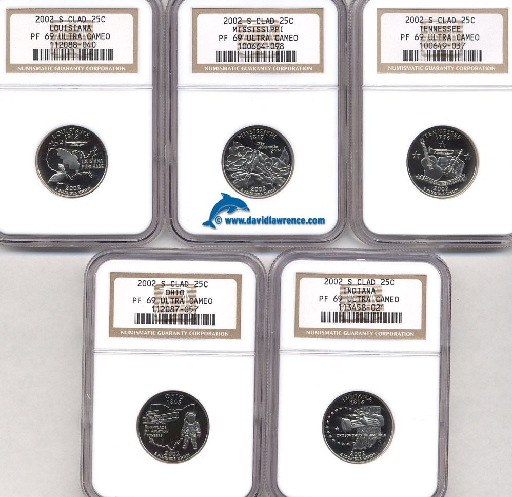 image for: 2002-S State 25c Clad Set NGC Proof 69 UCameo