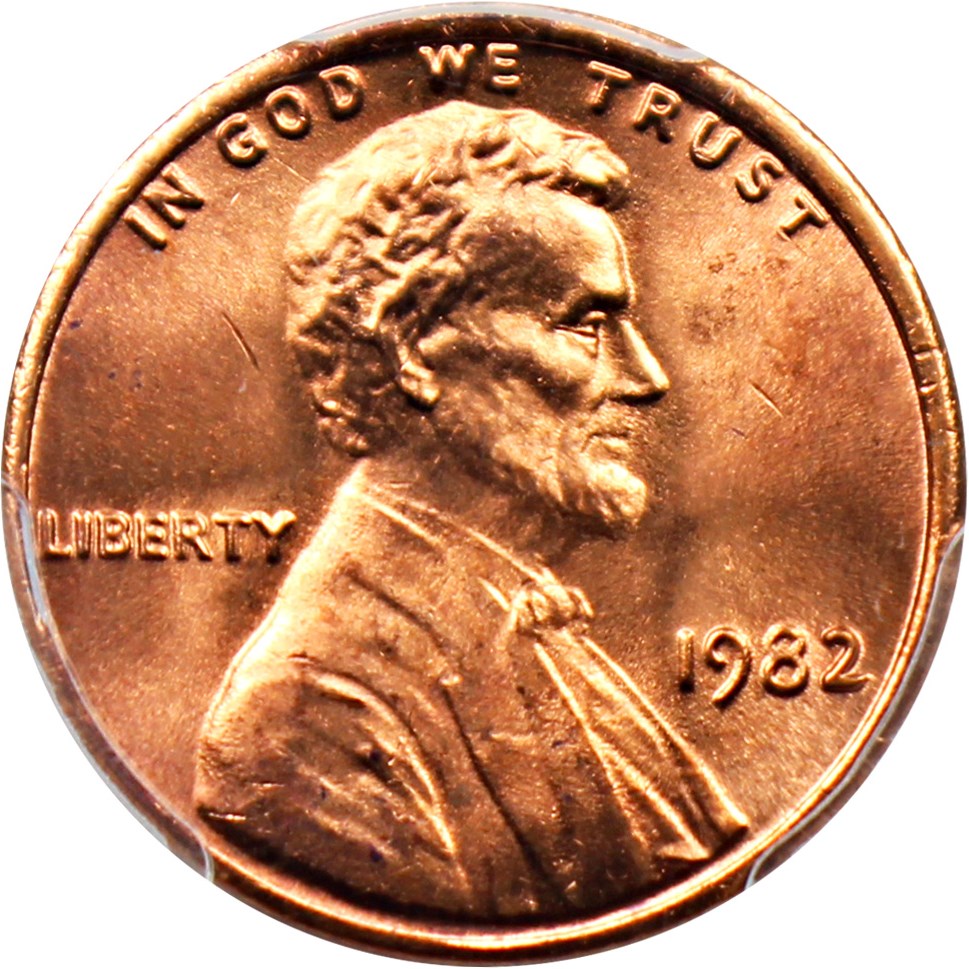 image for: 1982 1c PCGS MS66 RD (Bronze Large Date)