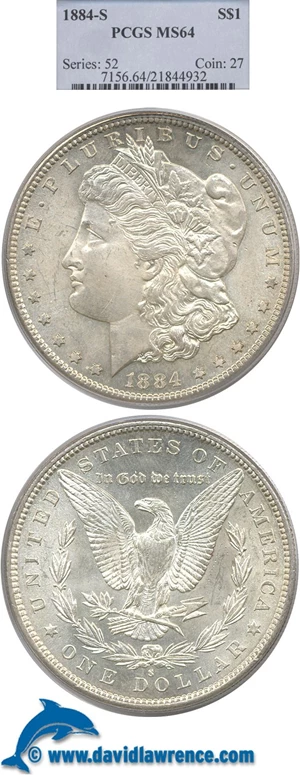 image for: 1884-S $1 PCGS MS64