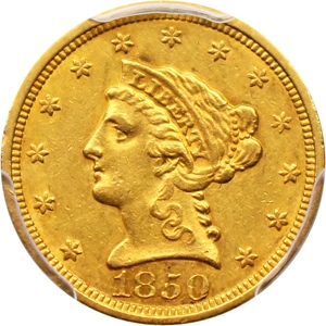 image for: 1850 $2 1/2 PCGS AU53