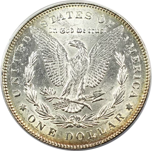 image for: Top 100 VAM: 1878 7TF $1 PCGS AU58 (Reverse of 1878, VAM-115, Tripled Blossom)