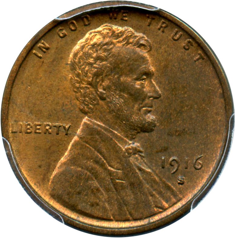 image for: 1916-S 1c PCGS/CAC MS64 RB