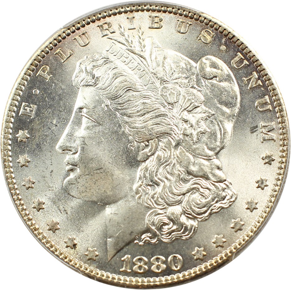 image for: Top 100 VAM: 1880 $1 PCGS MS65 (VAM-9, 8/7 Stem)