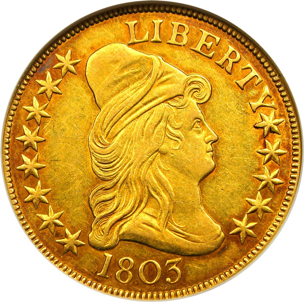 image for: 1803 $10 NGC/CAC AU58 (Large Stars Reverse)