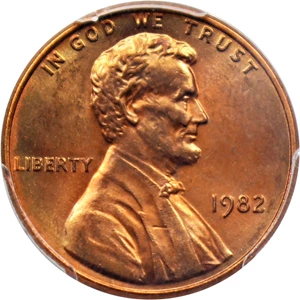 image for: 1982 1c PCGS MS65 RD (Bronze, Small Date)