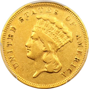 image for: 1855-S $3 PCGS XF45