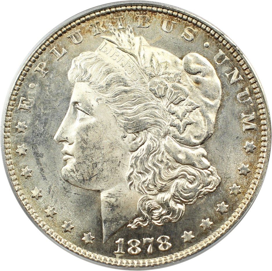 image for: Top 100 VAM: 1878 7TF $1 PCGS MS63 (Reverse of 1878, VAM-70, Doubled RIB)