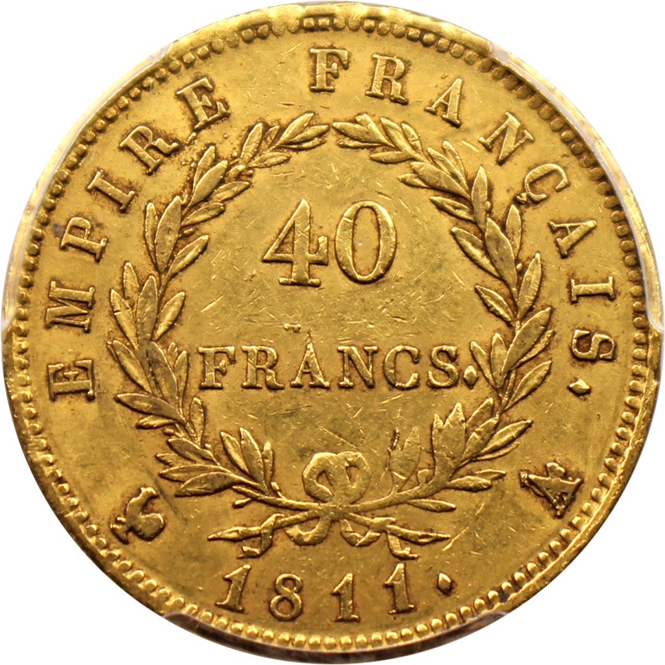 image for: France: 1811-A Gold 40 Francs PCGS XF45 (KM-696.1)