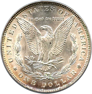 image for: Top 100 VAM: 1889 $1 PCGS MS64 (VAM-19A, Bar Wing)