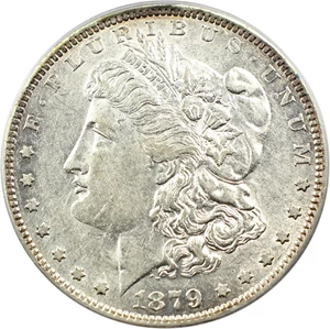 image for: Top 100 VAM: 1879-O $1 PCGS AU50 (VAM-4, O/Horizontal O)