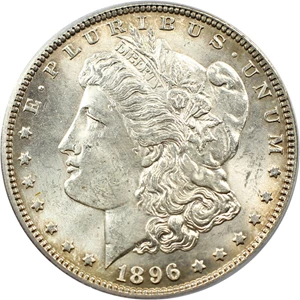 image for: Top 100 VAM: 1896 $1 PCGS MS62 (VAM-19, 8 in Denticles)