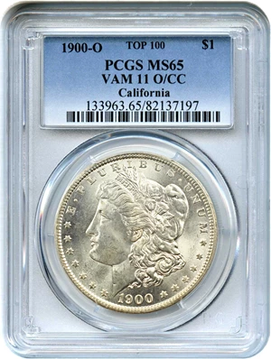 image for: Top 100 VAM: 1900-O $1 PCGS MS65 (VAM-11, O/CC)