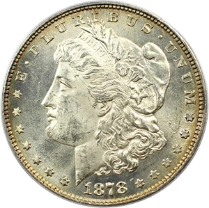 image for: 1878 8TF $1 PCGS MS62 (VAM-14, Chip in Ear)