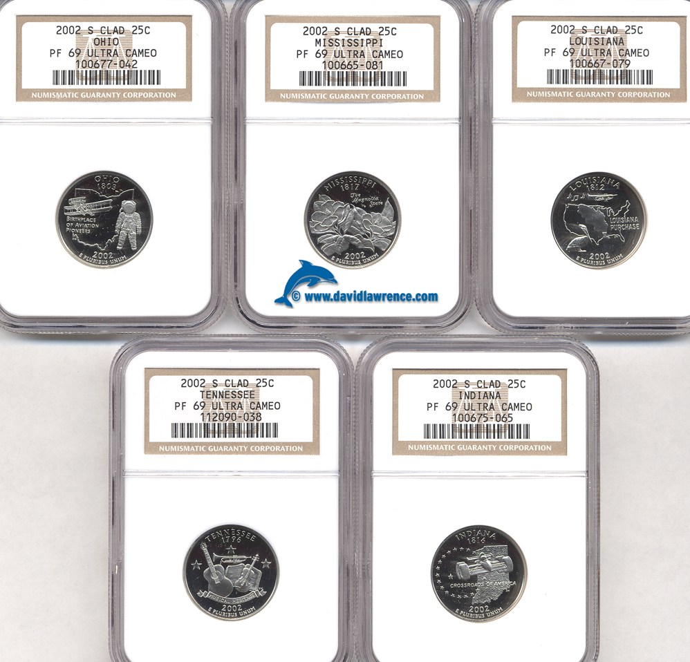 image for: 2002-S State 25c Clad Set NGC Proof 69 UCameo