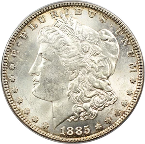 image for: Hot 50 VAM: 1885 $1 PCGS MS62 (VAM-1B, Pitted Reverse)