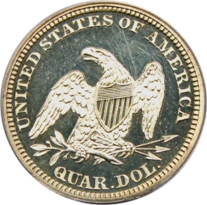 image for: 1865 25c PCGS/CAC Proof 64 DCAM