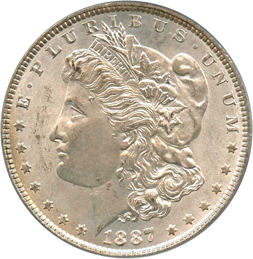 image for: Top 100 VAM: 1887 $1 PCGS MS65 (VAM-5, Doubled Date)