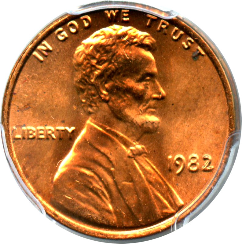 image for: 1982 1c PCGS MS66 RD (Bronze Large Date)
