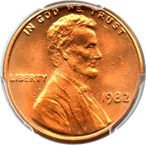image for: 1982 1c PCGS MS66 RD (Zinc, Large Date)