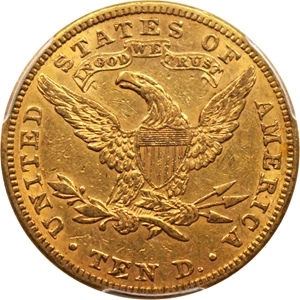 image for: 1886 $10 PCGS AU55