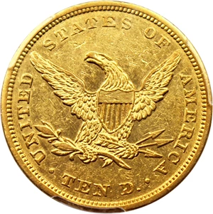 image for: 1842 $10 PCGS AU53 (Large Date)