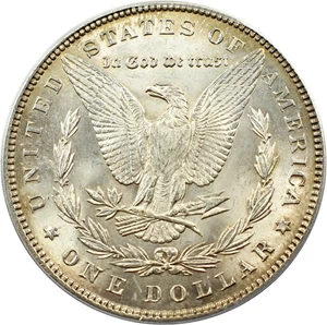 image for: Top 100 VAM: 1896 $1 PCGS MS62 (VAM-19, 8 in Denticles)