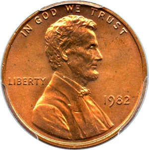 image for: 1982 1c PCGS MS66 RD (Bronze, Small Date)