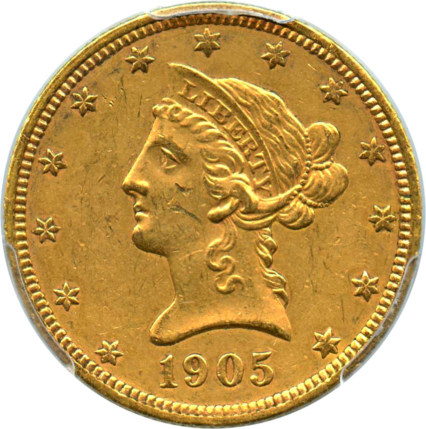 image for: 1905 $10 PCGS AU55