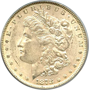 image for: Top 100 VAM: 1878 7TF $1 PCGS AU58 (Reverse of 1878, VAM-117 Tripled Star)