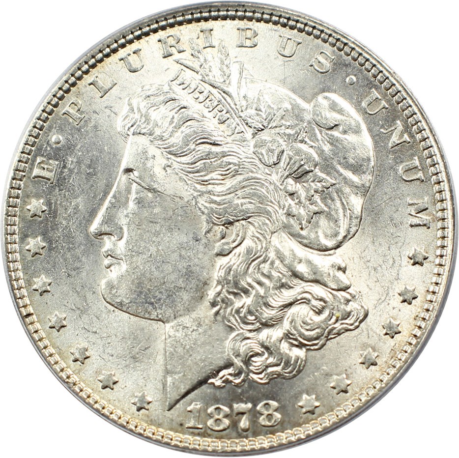 image for: Hot 50 VAM: 1878 7TF $1 PCGS AU58 (Reverse of 1878, VAM-162, Broken N&M)